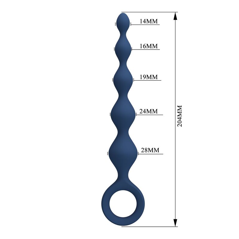 MR PLAY - PERLE ANAL IN SILICONE BLU E PLUG ANAL 20,4 CM