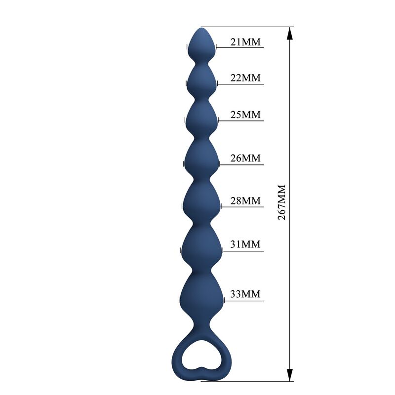 MR PLAY - PERLE ANALALI IN SILICONE BLU E PLUG ANAL 26,7 CM