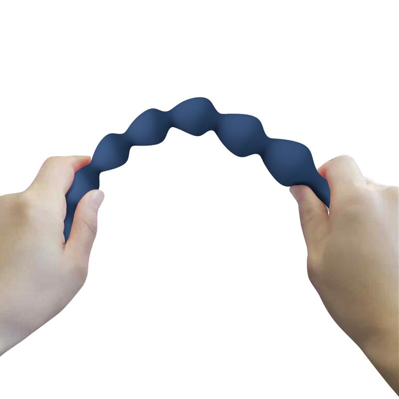 MR PLAY - PERLE ANALALI IN SILICONE BLU E PLUG ANAL 26,7 CM