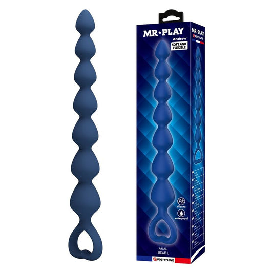 PERLE ANALI IN SILICONE BLU, PLUG ANALE 26,7 CM, DESIGN GRADUATO