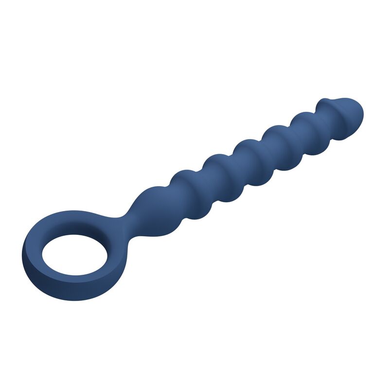 MR PLAY - PERLE ANAL IN SILICONE BLU E PLUG ANAL -Ø- 3,4 CM - 28,5 CM
