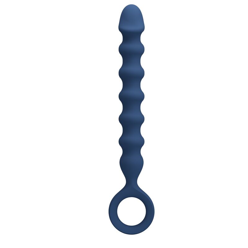MR PLAY - PERLE ANAL IN SILICONE BLU E PLUG ANAL -Ø- 3,4 CM - 28,5 CM