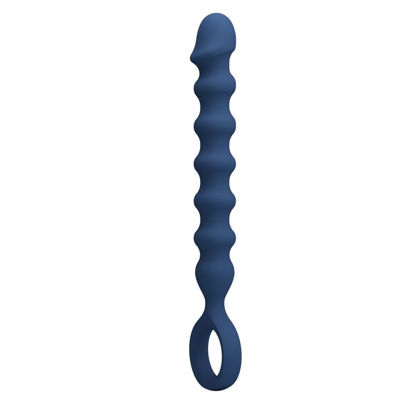 MR PLAY - PERLE ANAL IN SILICONE BLU E PLUG ANAL -Ø- 3,4 CM - 28,5 CM