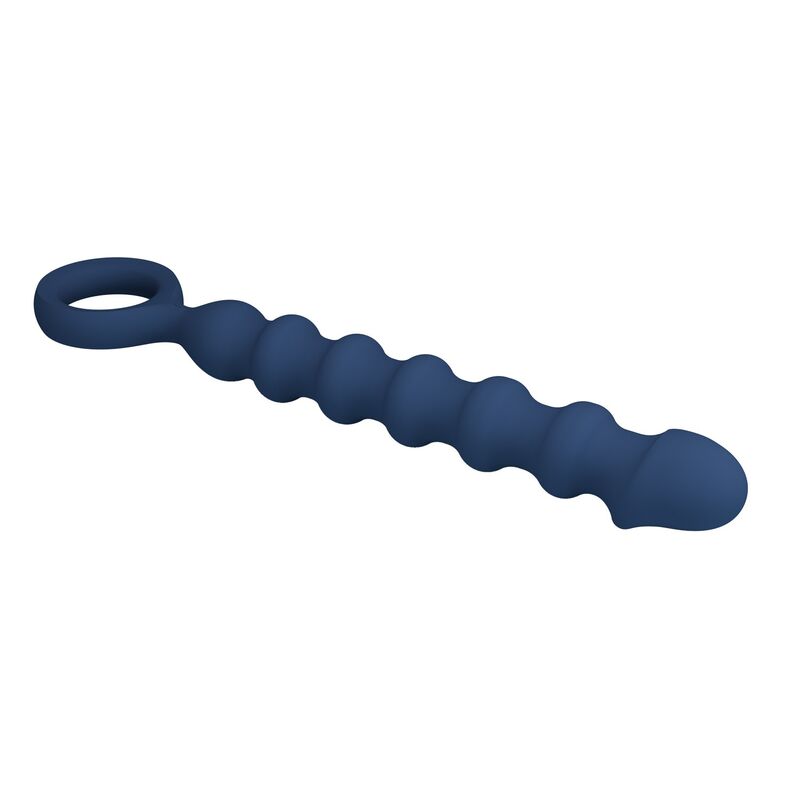 MR PLAY - PERLE ANAL IN SILICONE BLU E PLUG ANAL -Ø- 3,4 CM - 28,5 CM