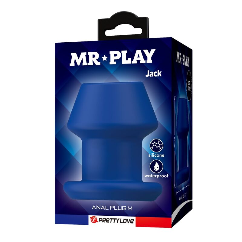 MR PLAY - JACK BLUE PLUG ANALE CAVO IN SILICONE TAGLIA M