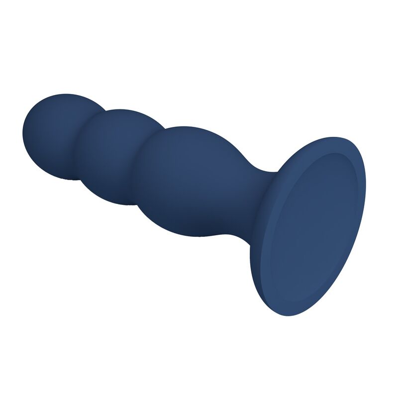 MR PLAY - PLUG ANALE CON SFERE METALLICHE E VENTOSA BLU