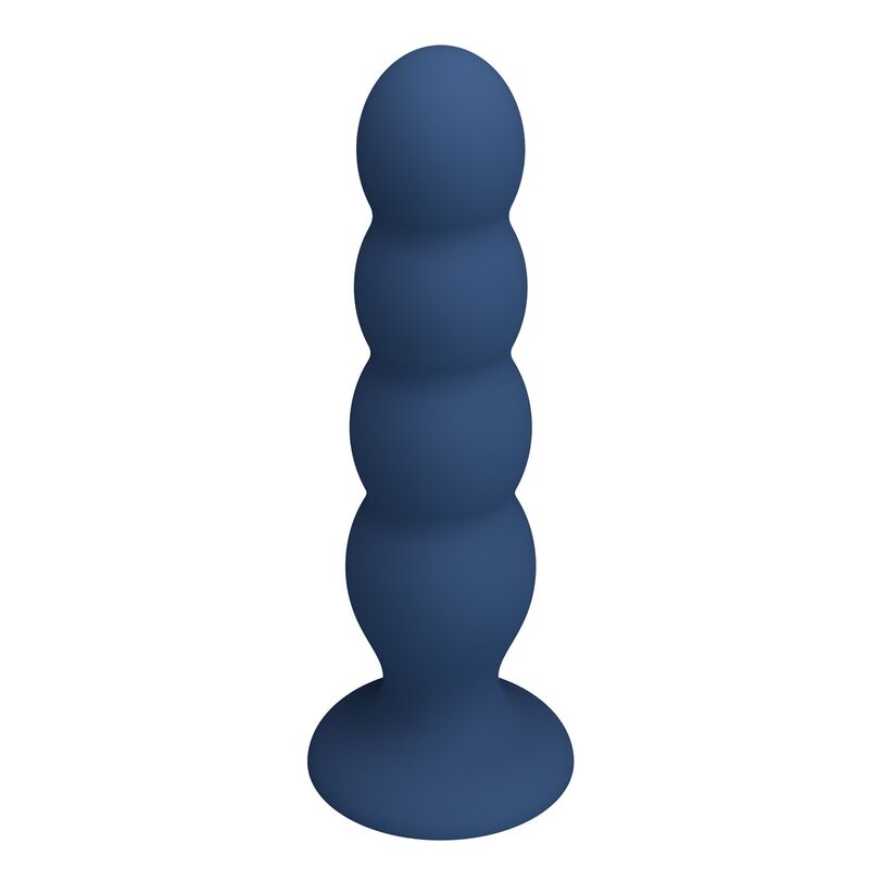 MR PLAY - PLUG ANALE CON 4 SFERE METALLICHE E VENTOSA BLU