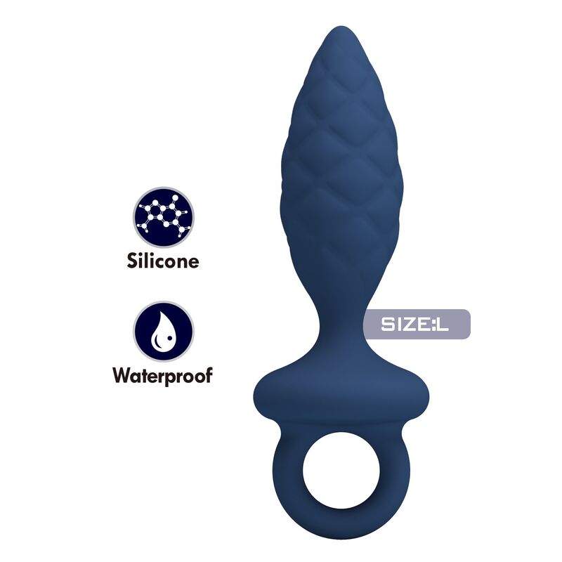 MR PLAY - PLUG ANALE TESTURIZZATO CON ANELLO BLU L