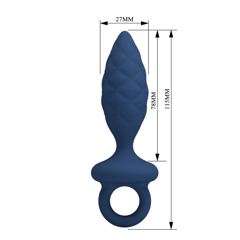 MR PLAY - PLUG ANALE TESTURIZZATO CON ANELLO BLU S