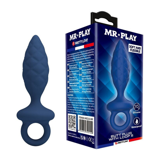 PLUG ANALE TESTURIZZATO, STIMOLAZIONE INTENSA, ANELLO BLU S
