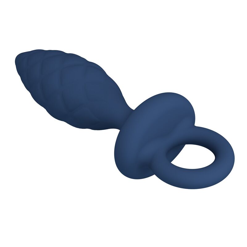 MR PLAY - PLUG ANALE TESTURIZZATO CON ANELLO BLU S