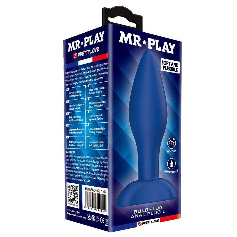MR PLAY - PLUG ANALE CONICO IN SILICONE BLU L
