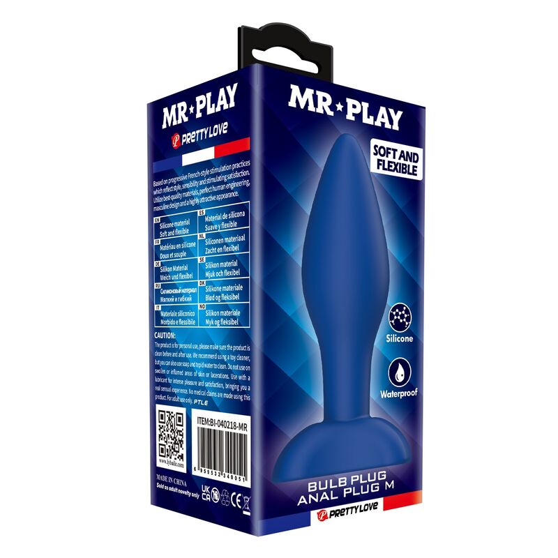 MR PLAY - PLUG ANALE CONICO IN SILICONE BLU M