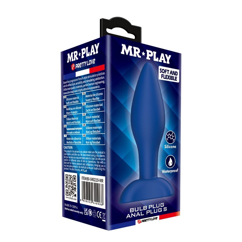 MR PLAY - PLUG ANALE CONICO IN SILICONE BLU S