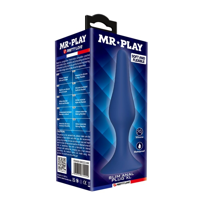 MR PLAY - PLUG ANALE CONICO IN SILICONE BLU XL