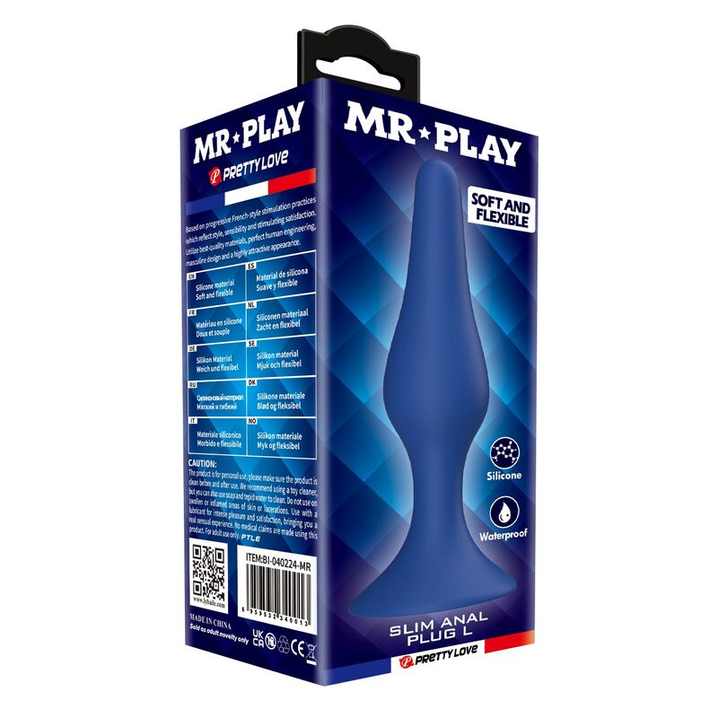 MR PLAY - PLUG ANALE SLIM IN SILICONE BLU L