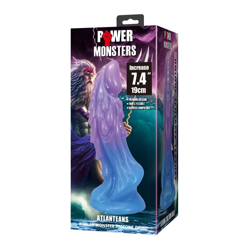 DILDO REALISTICO, VENTOSA POTENTE, SILICONE PREMIUM BLU E VIOLA