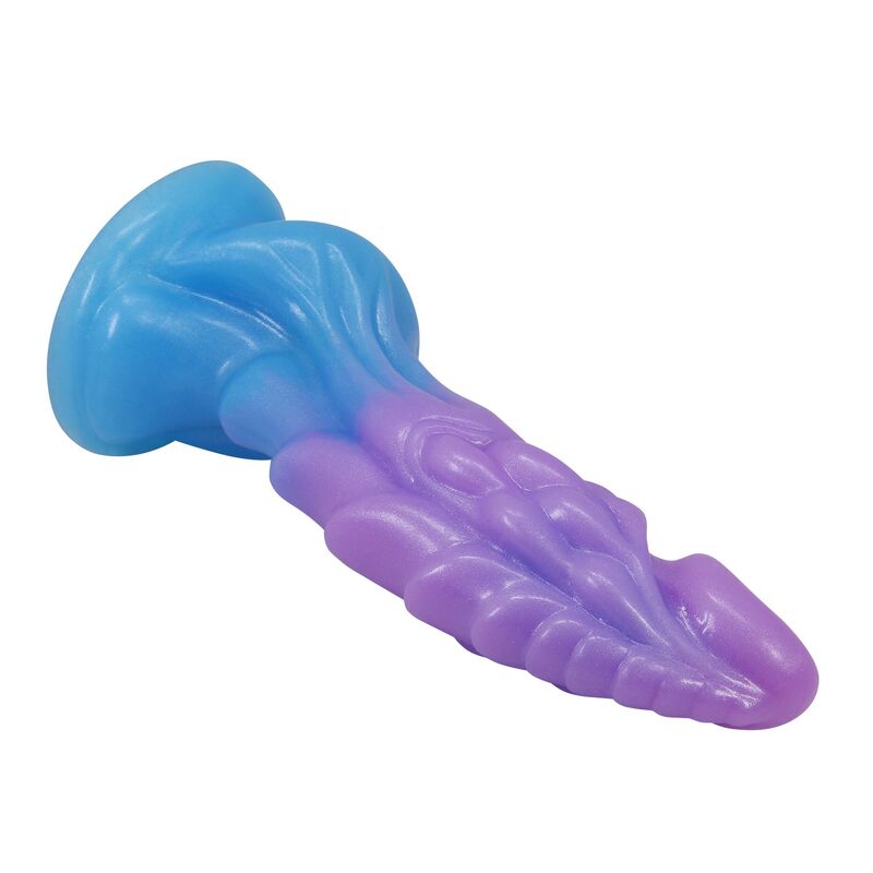 DILDO REALISTICO, VENTOSA POTENTE, SILICONE PREMIUM BLU E VIOLA