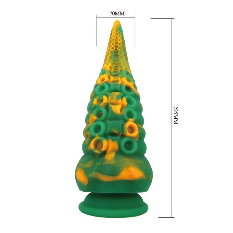 DILDO FANTASY BICOLORE, SILICONE PREMIUM, BASE A VENTOSA