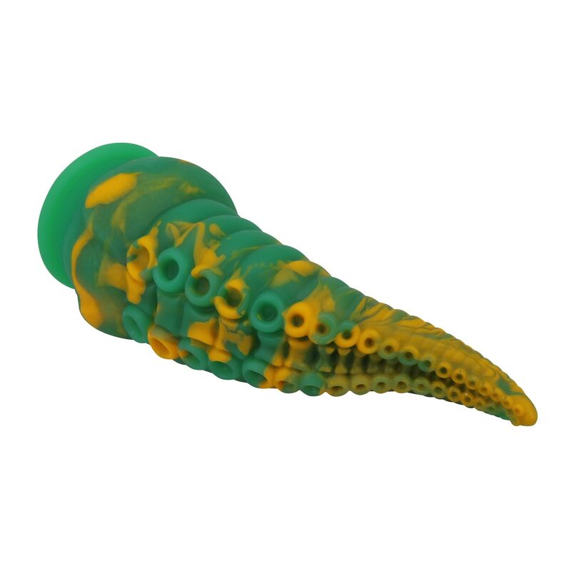 DILDO FANTASY BICOLORE, SILICONE PREMIUM, BASE A VENTOSA