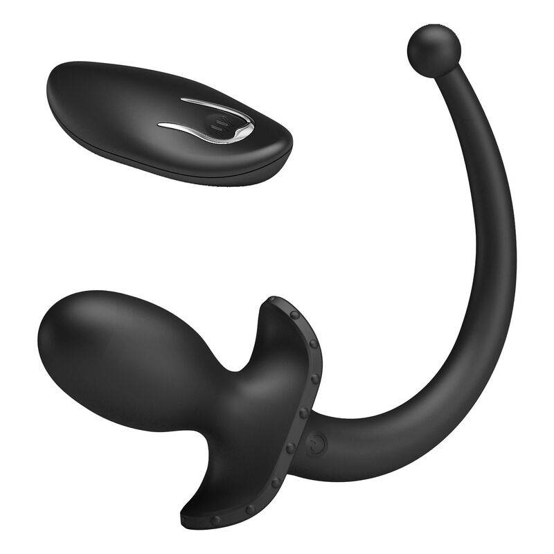 MR PLAY - VIBRATORE ANALE E PERINEO CON TELECOMANDO WIRELESS, NERO