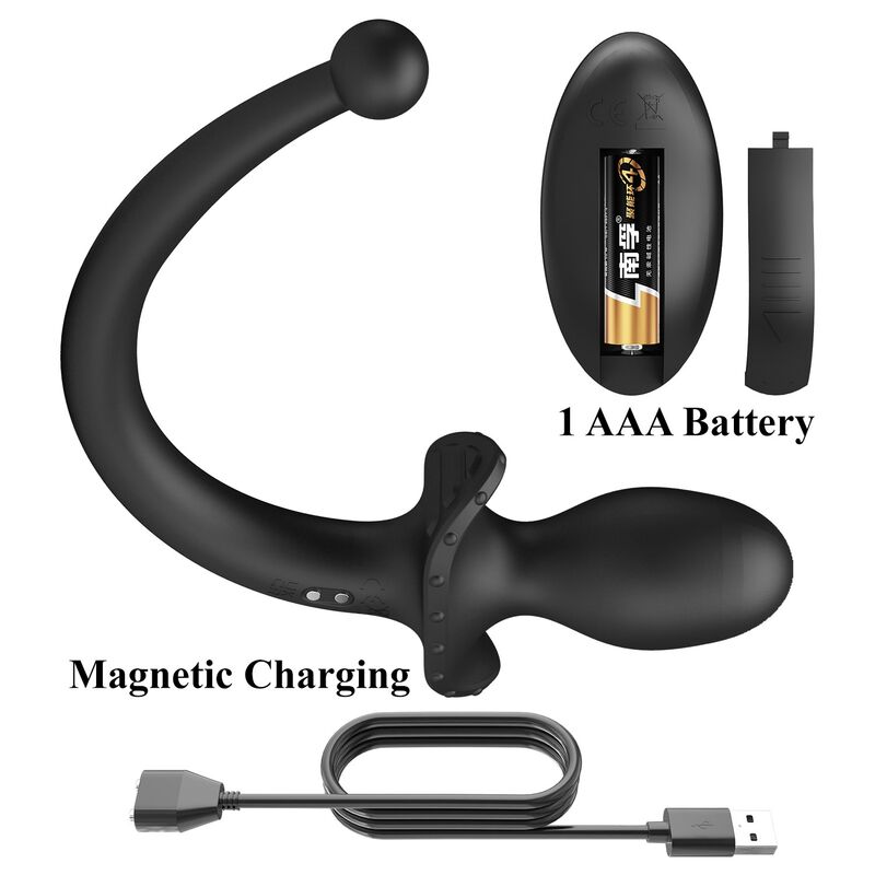 MR PLAY - VIBRATORE ANALE E PERINEO CON TELECOMANDO WIRELESS, NERO