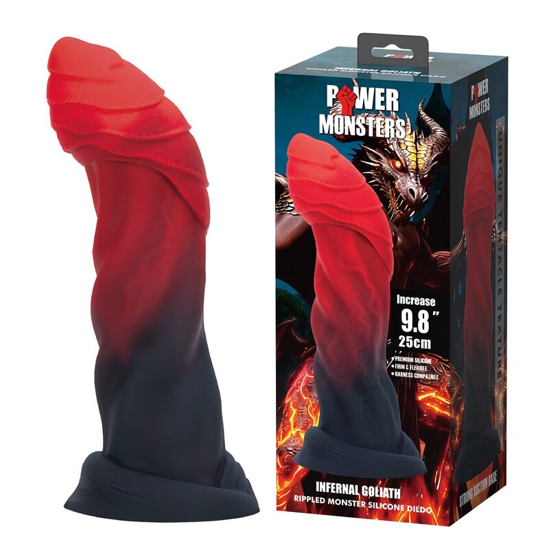 DILDO FANTASY BICOLORE, TEXTURE A SPIRALE, BASE A VENTOSA 25 CM