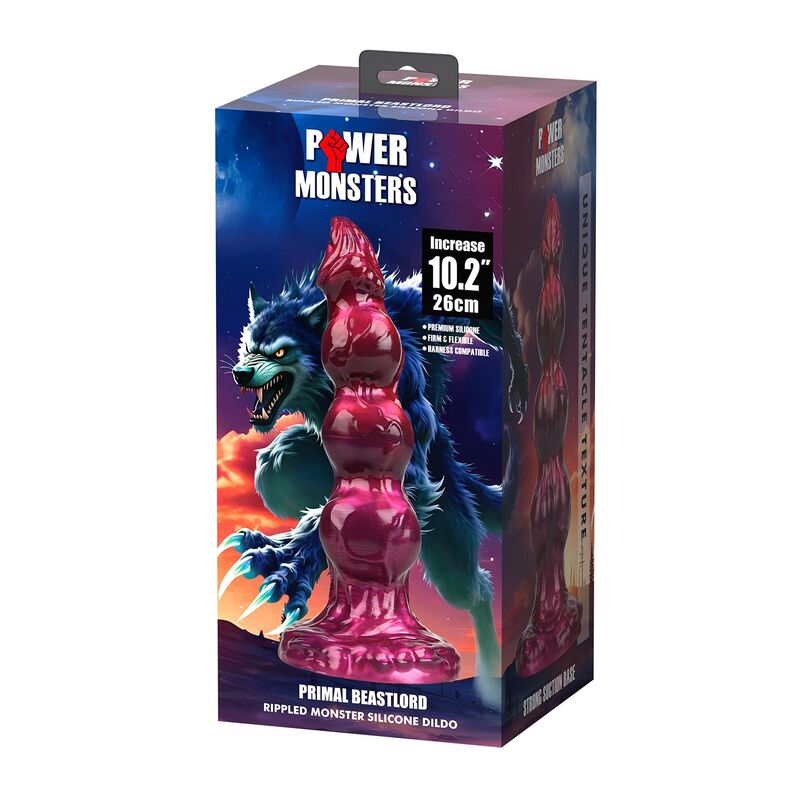 DILDO DESIGN SEGMENTATO FANTASY, SILICONE ROSA TRASLUCIDO 26 CM