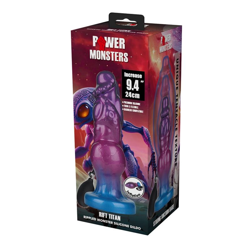 DILDO GONFIABILE FANTASY BICOLORE, SILICONE PREMIUM, SISTEMA ESPANDIBILE CON POMPA MANUALE