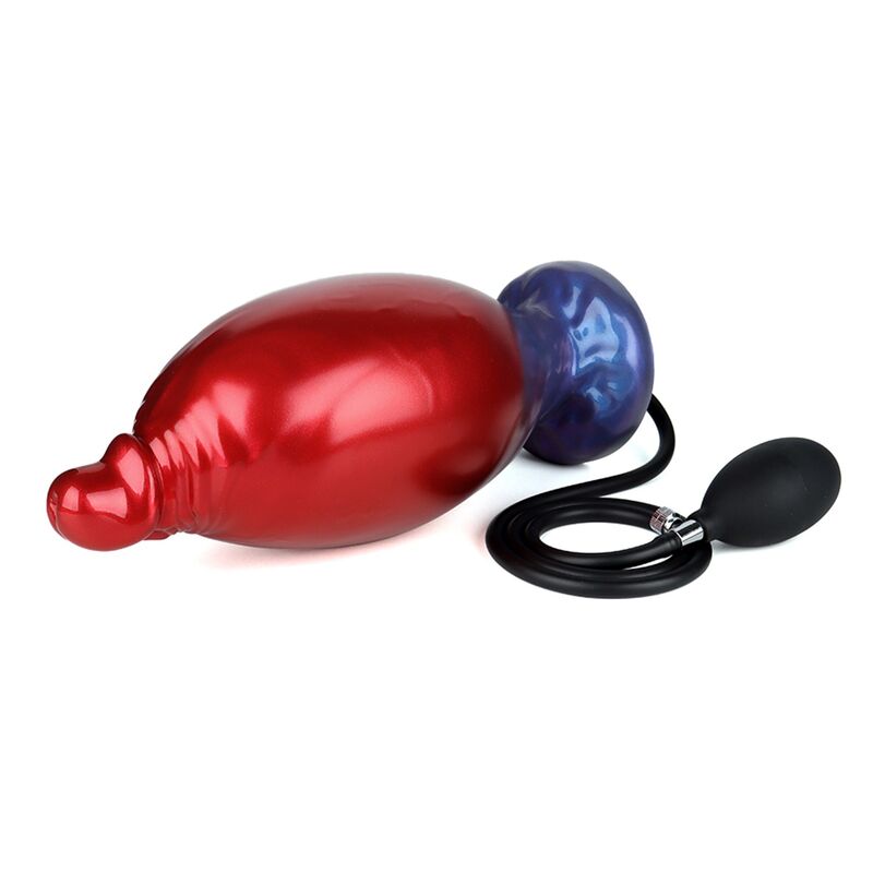 DILDO GONFIABILE, SILICONE BICOLORE, BASE VENTOSA
