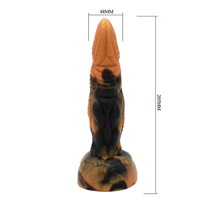 DILDO FANTASY DINOSAURO, SILICONE PREMIUM, BASE A VENTOSA