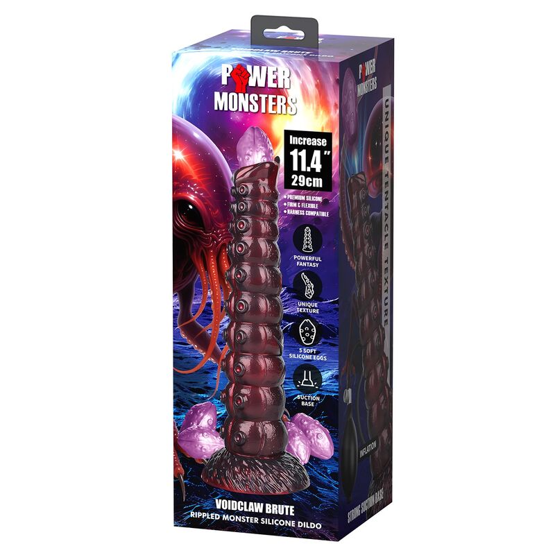 POWER MONSTERS - VOIDCLAW BRUTE DILDO GONFIABILE IN SILICONE BICOLORE FANTASY 29 CM Ø 5.7 CM