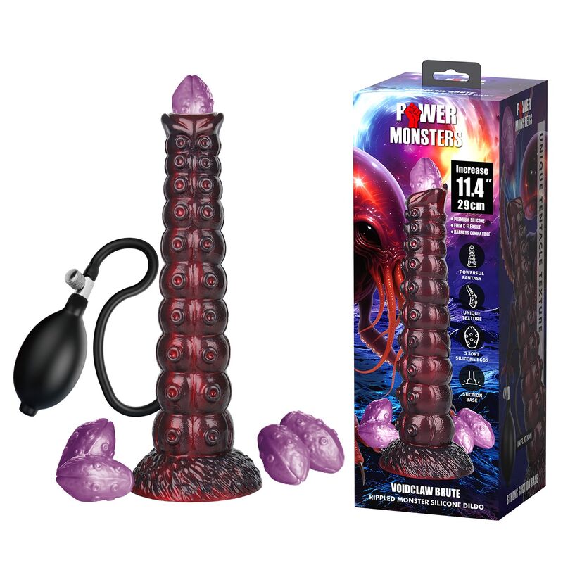 POWER MONSTERS - VOIDCLAW BRUTE DILDO GONFIABILE IN SILICONE BICOLORE FANTASY 29 CM Ø 5.7 CM