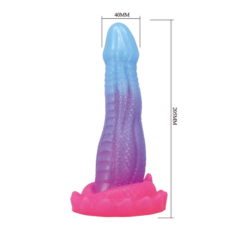 POWER MONSTERS - DILDO VOID PYTHON FANTASY CON VENTOSA 20,5 CM Ø 5,2 CM BLU, VIOLA E ROSA