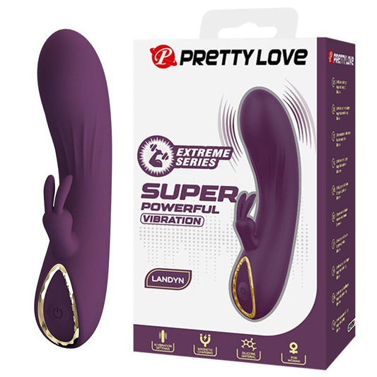 PRETTY LOVE - VIBRATORE A FORMA DI CONIGLIO RICARICABILE LANDYN, 10 FUNZIONI, VIOLA