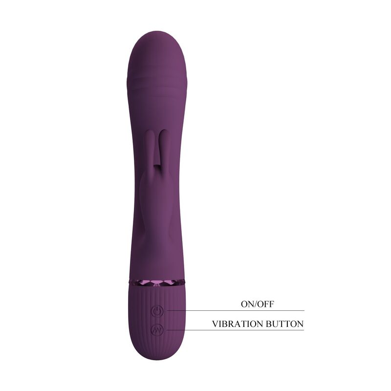 VIBRATORE RABBIT RICARICABILE, DOPPIA STIMOLAZIONE, 10 FUNZIONI VIOLA