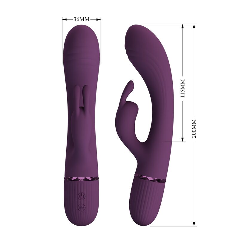 VIBRATORE RABBIT RICARICABILE, DOPPIA STIMOLAZIONE, 10 FUNZIONI VIOLA
