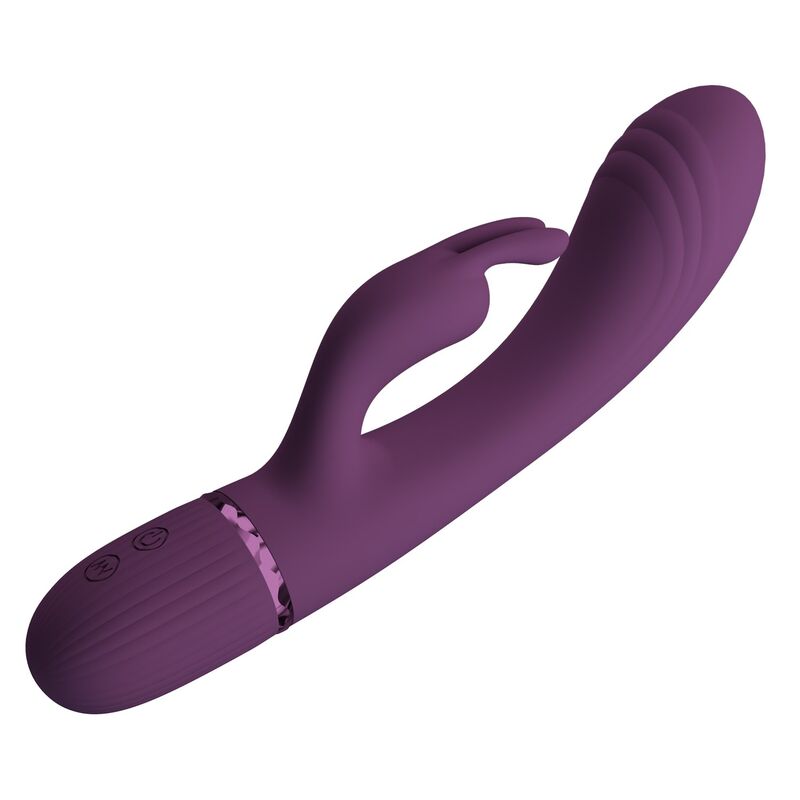 VIBRATORE RABBIT RICARICABILE, DOPPIA STIMOLAZIONE, 10 FUNZIONI VIOLA