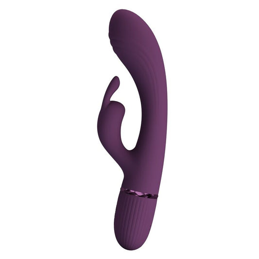 VIBRATORE RABBIT RICARICABILE, DOPPIA STIMOLAZIONE, 10 FUNZIONI VIOLA