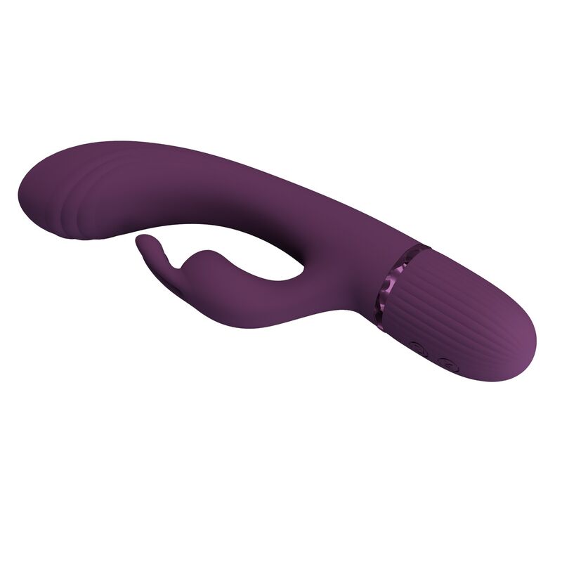 VIBRATORE RABBIT RICARICABILE, DOPPIA STIMOLAZIONE, 10 FUNZIONI VIOLA