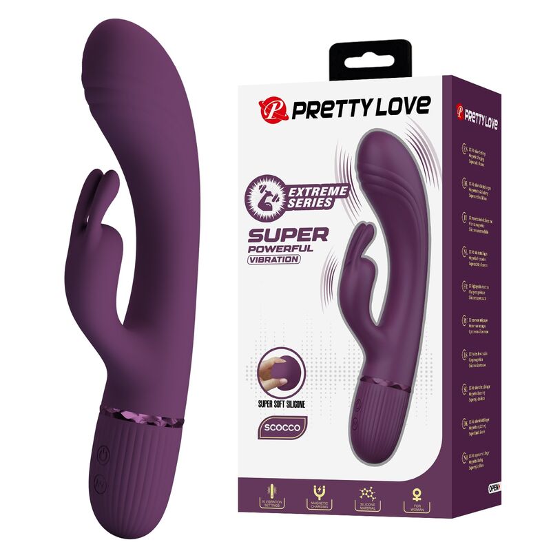 VIBRATORE RABBIT RICARICABILE, DOPPIA STIMOLAZIONE, 10 FUNZIONI VIOLA