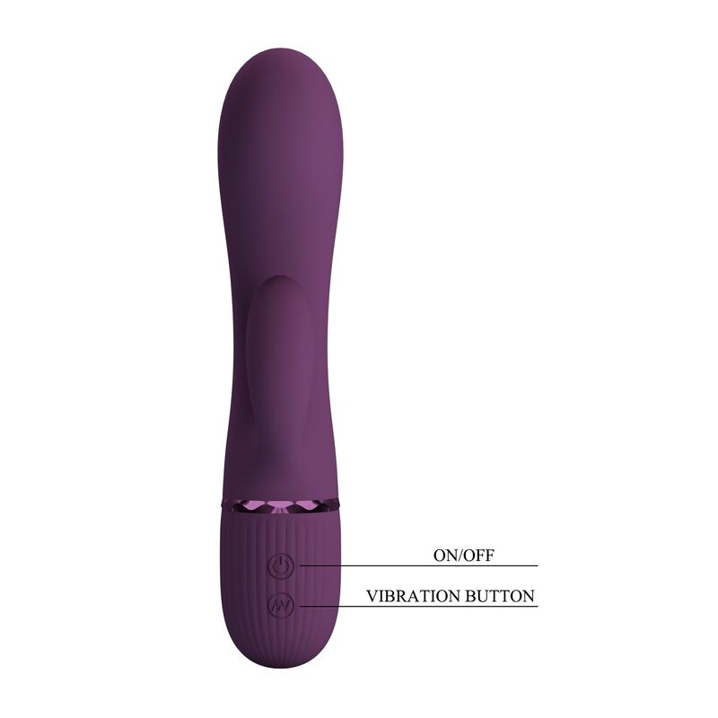 VIBRATORE RABBIT RICARICABILE, DOPPIA STIMOLAZIONE, 10 FUNZIONI VIOLA