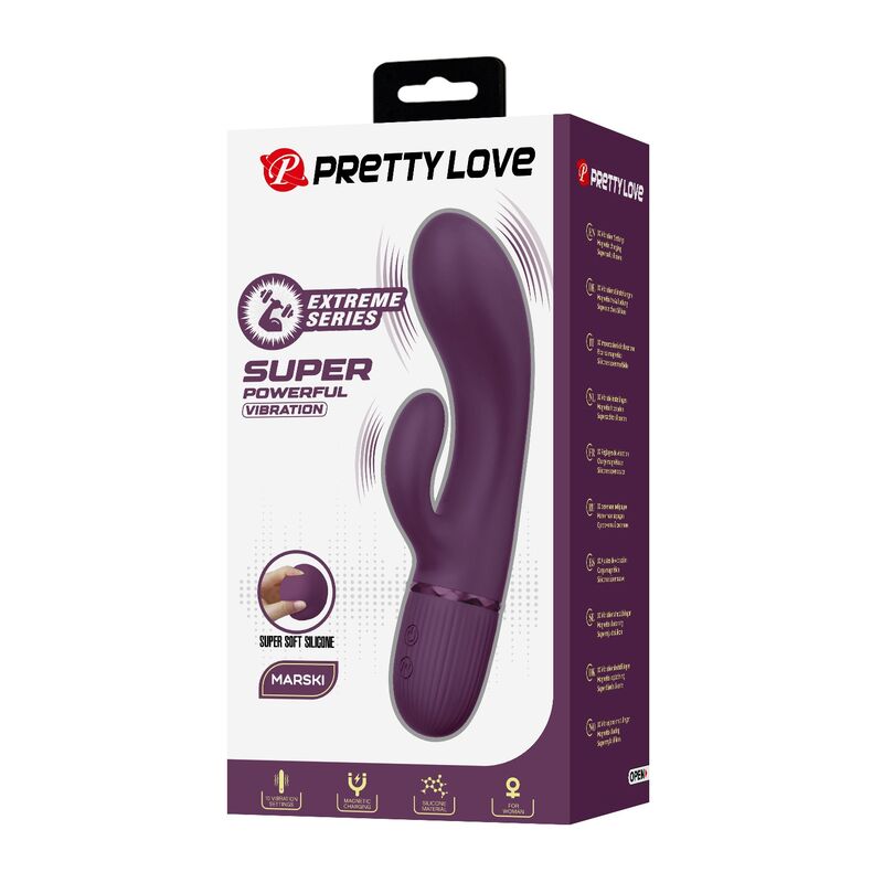 VIBRATORE RABBIT RICARICABILE, DOPPIA STIMOLAZIONE, 10 FUNZIONI VIOLA