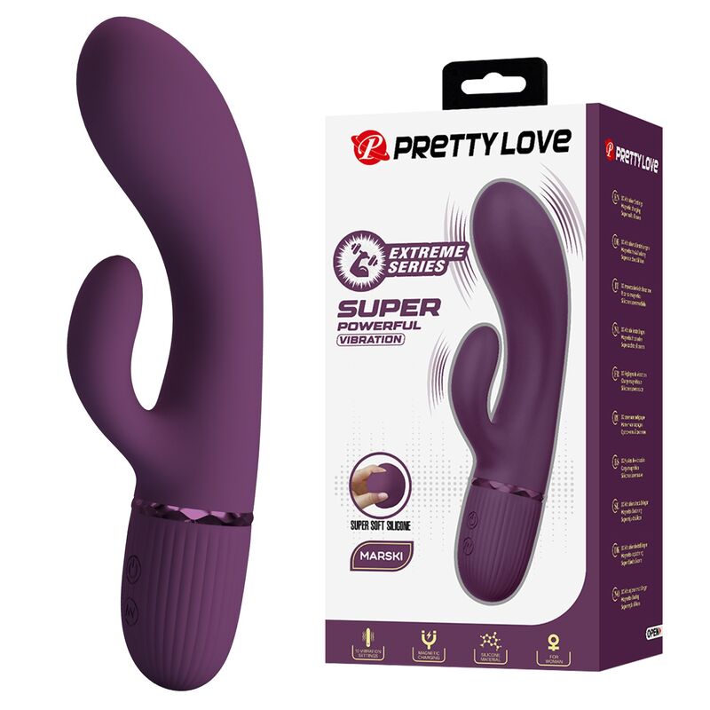 VIBRATORE RABBIT RICARICABILE, DOPPIA STIMOLAZIONE, 10 FUNZIONI VIOLA