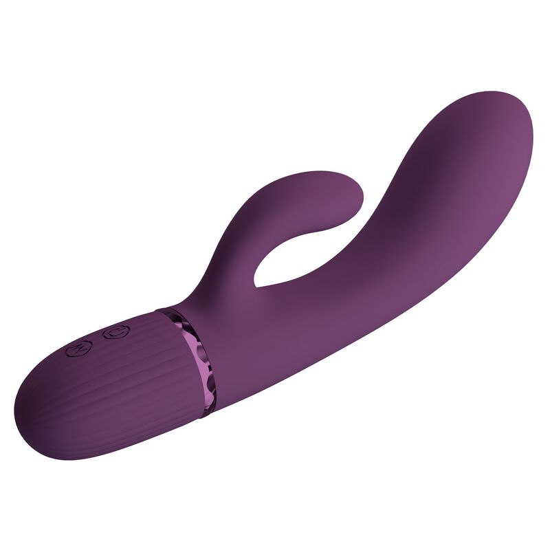 VIBRATORE RABBIT RICARICABILE, DOPPIA STIMOLAZIONE, 10 FUNZIONI VIOLA
