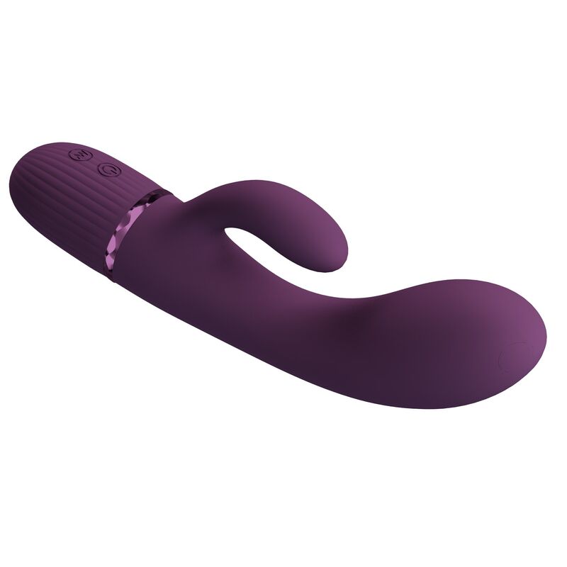 VIBRATORE RABBIT RICARICABILE, DOPPIA STIMOLAZIONE, 10 FUNZIONI VIOLA