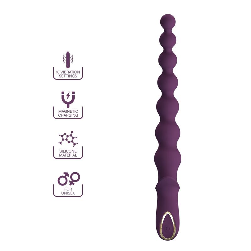 Vibratore anale a sfere progressive ricaricabile