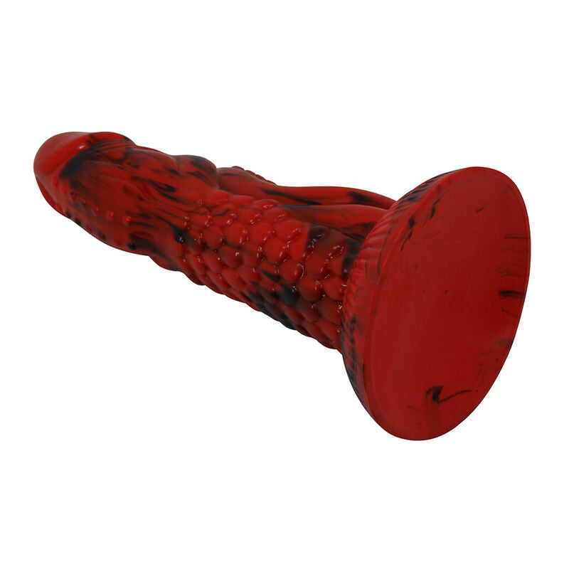 POWER MONSTERS - DILDO FANTASY MINOTAURO CON VENTOSA 21 CM Ø 5 CM ROSSO E NERO