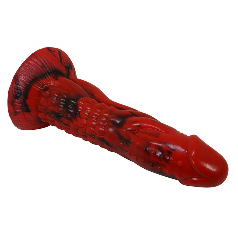 POWER MONSTERS - DILDO FANTASY MINOTAURO CON VENTOSA 21 CM Ø 5 CM ROSSO E NERO