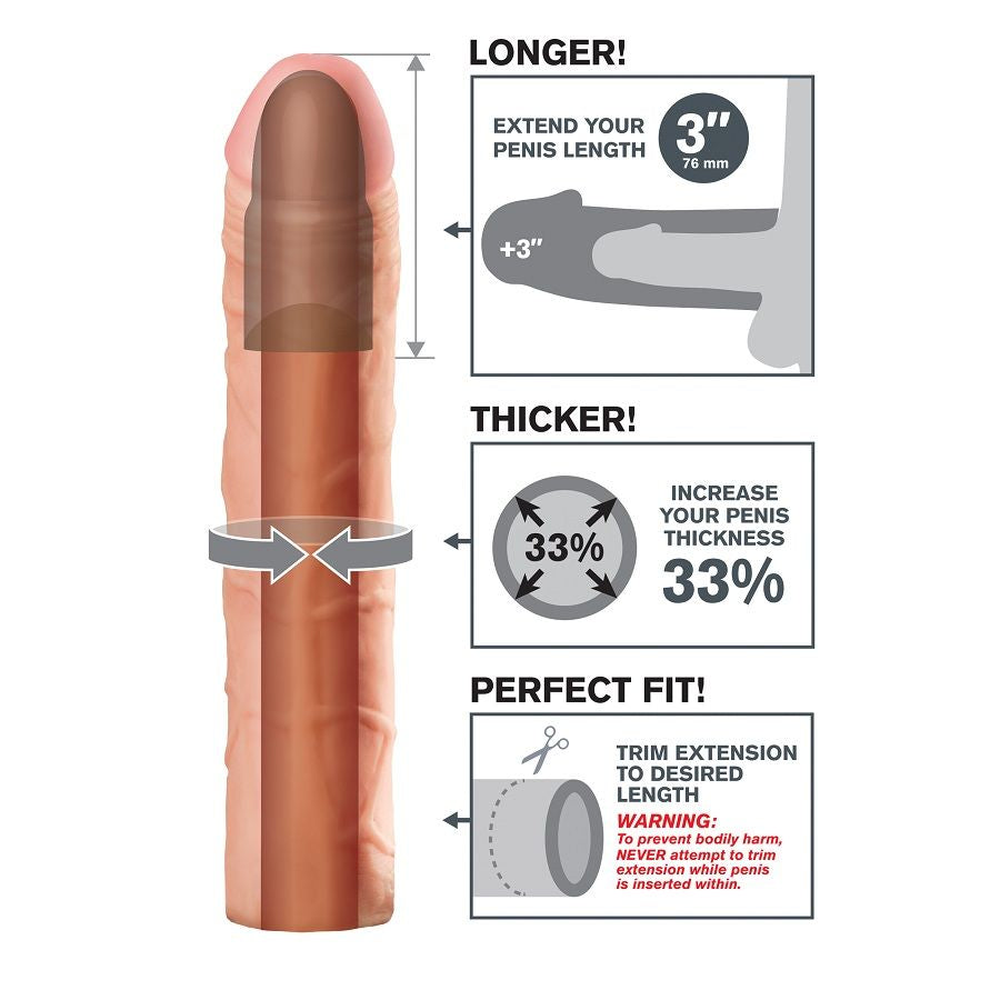 PROLUNGA PENE +7,5 CM, MATERIALE REALISTICO, ELASTICA E ADERENTE